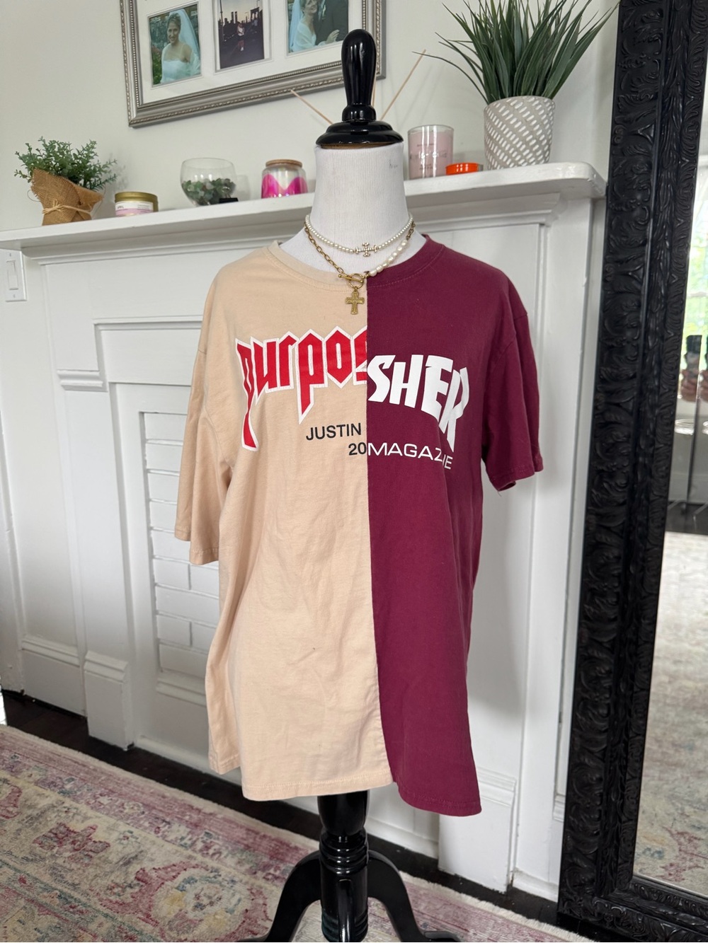 Split Justin Bieber Purpose Tour T-Shirt – Two Tone Graphic Tee